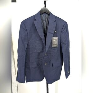 Ralph Lauren Suit Jacket Sz 40 Short Navy Blue Slim fit wool blend NWT